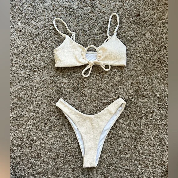 Cider | Cut Out Front Tied Bikini Swimsuit - Picture 6 of 8